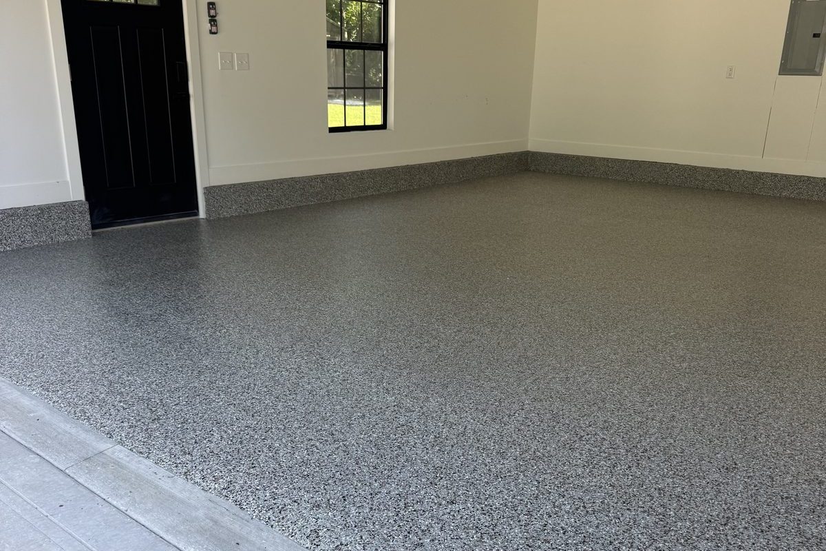 Finished full flake garage floor