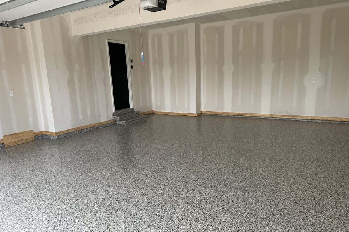 Garage floor with steps