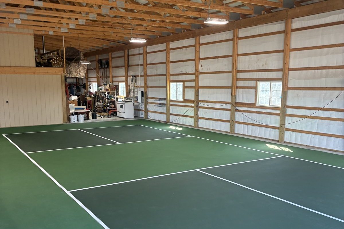 Indoor shop and pickleball court coating